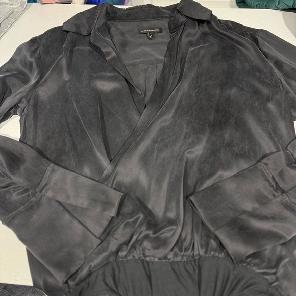 $428 Kiki de Montparnasse Chameuse Charcoal Silk Bodysuit Women's Size M – Wrap - Picture 6 of 10